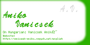 aniko vanicsek business card